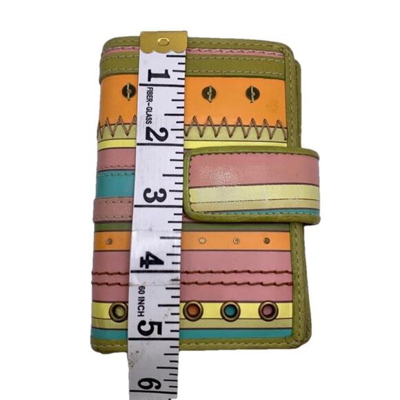 FOSSIL Retro Multi-color Stripped Bifold Med Wallet - Picture 5 of 6